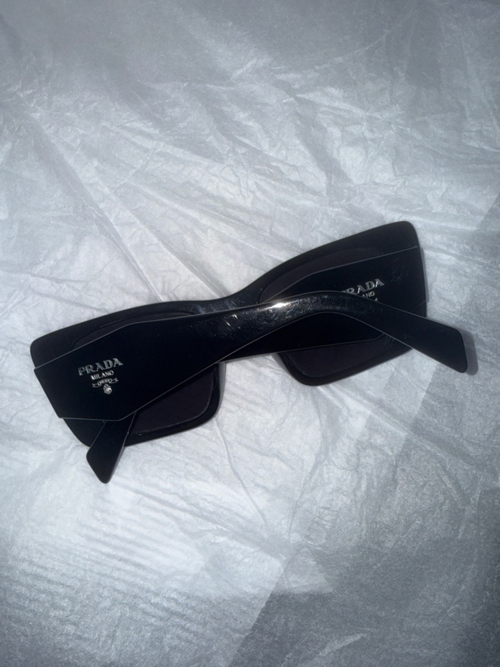 Prada Butterfly Rectangular Sunglasses with Dark Lenses - Picture 7 of 9